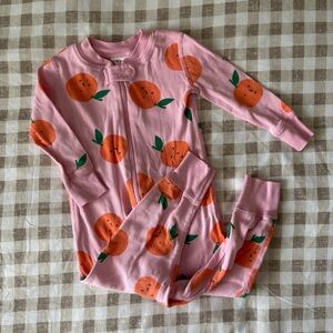 Hanna Andersson Pink Kids Pajamas with Orange Print